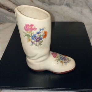 Floral Ceramic Boot Vase